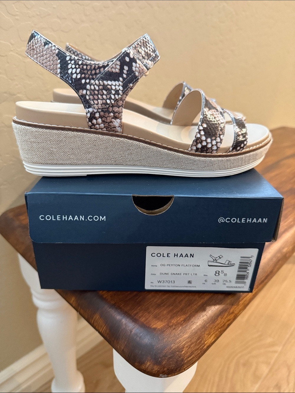 Cole Haan Original Grad Peyton Dune Snake-Print Sandal - Neutral Tones